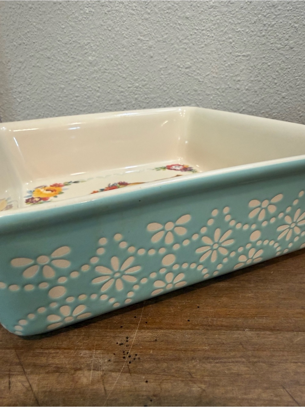 Pioneer Woman Cow Stoneware Square Baking Dish Casserole Pan Floral 9x9 - Picture 3 of 6